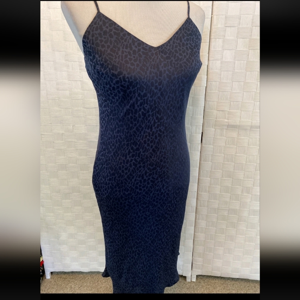 Blue Cheetah Print Cocktail Dress